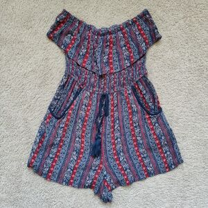 Band of Gypsies Blue And Red Romper